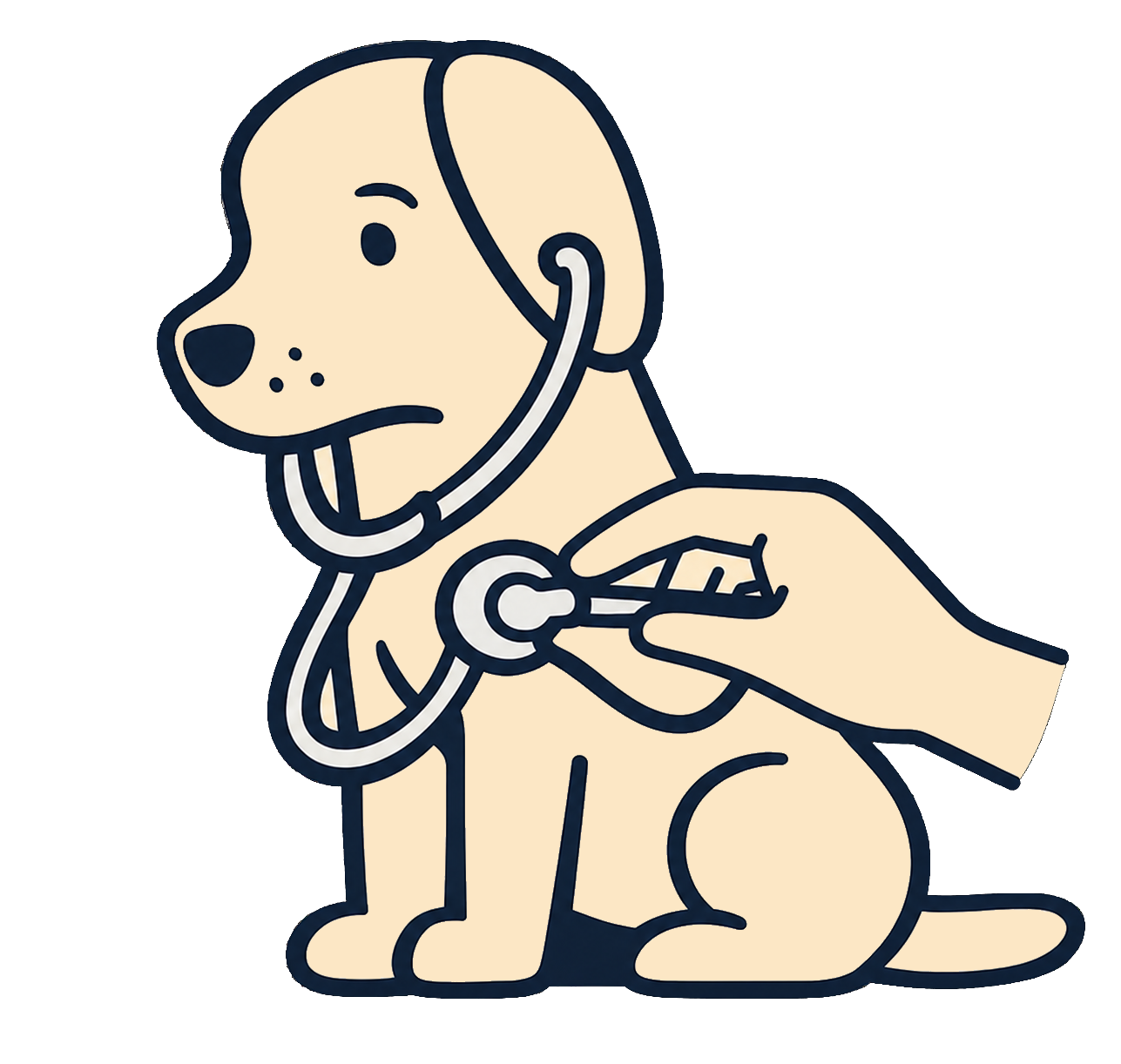 illustration of dog getting an x-ray